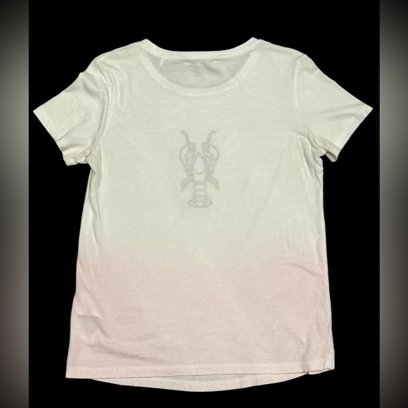 Guess Embellished T shirt. Pink and White Ombré. Size Medium. - Picture 3 of 5